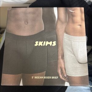 SKIMS Men's Boxer Briefs - Black and Cream